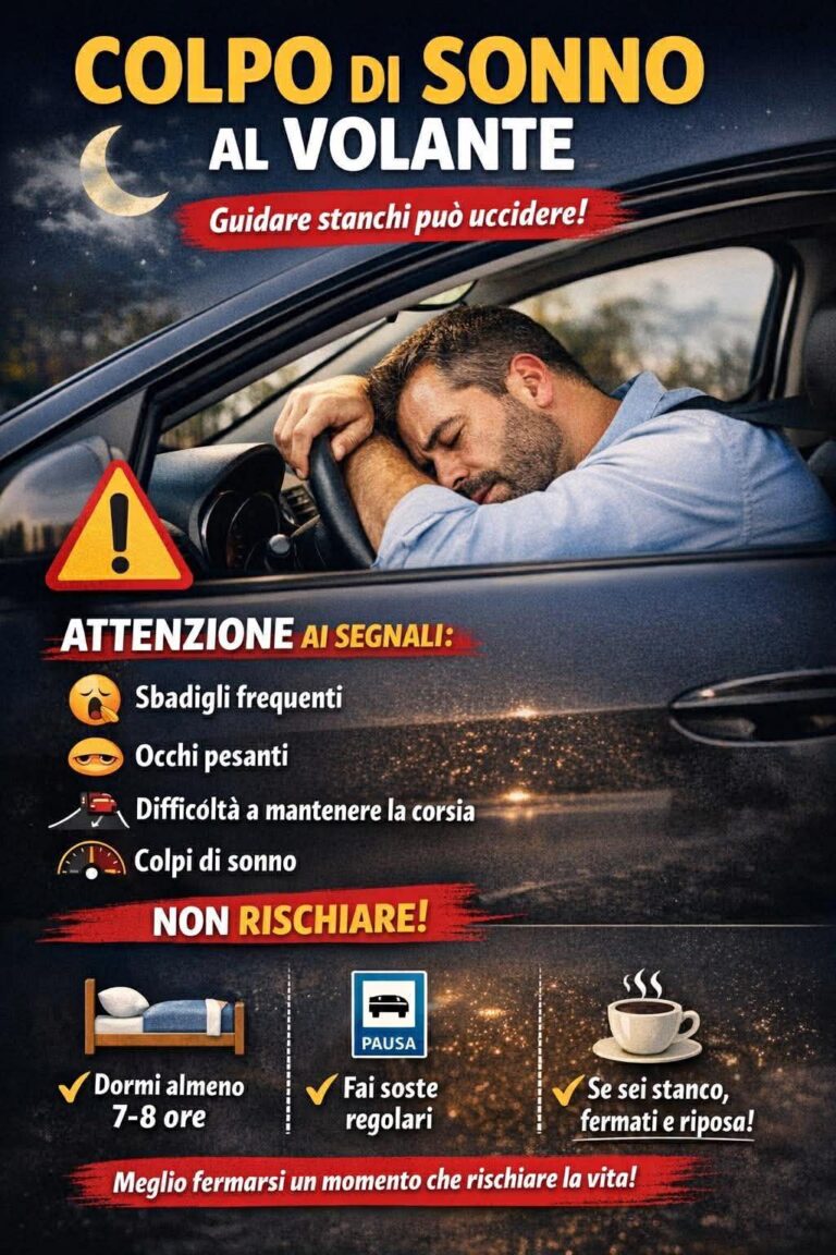 Colpo di sonno al volante: un nemico silenzioso e pericoloso